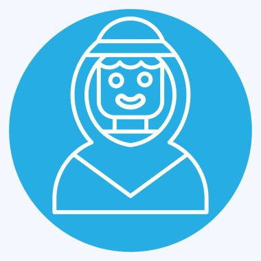 Simge Arap Adam. Suudi Arabistan sembolüyle ilgili. Mavi gözlü. Basit dizayn edilebilir. Basit resimleme