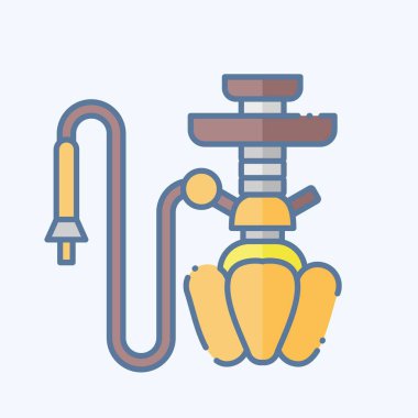 İkon Nargile. Suudi Arabistan sembolüyle ilgili. Karalama stili. Basit dizayn edilebilir. Basit resimleme