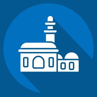 Simge Camii. Suudi Arabistan sembolüyle ilgili. Uzun gölge tarzı. Basit dizayn edilebilir. Basit resimleme