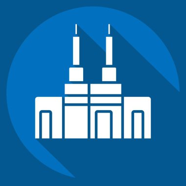 İkon Kabe. Suudi Arabistan sembolüyle ilgili. Uzun gölge tarzı. Basit dizayn edilebilir. Basit resimleme