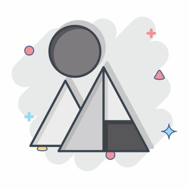 Simge piramitleri. Suudi Arabistan sembolüyle ilgili. Çizgi roman. Basit dizayn edilebilir. Basit resimleme