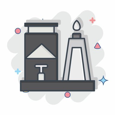 Simge yağı. Suudi Arabistan sembolüyle ilgili. Çizgi roman. Basit dizayn edilebilir. Basit resimleme