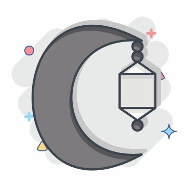 Simge Hilal Ayı. Suudi Arabistan sembolüyle ilgili. Çizgi roman. Basit dizayn edilebilir. Basit resimleme