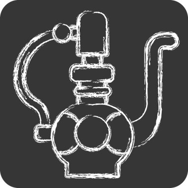 İkon Saksıkafa. Suudi Arabistan sembolüyle ilgili. Tebeşir stili. Basit dizayn edilebilir. Basit resimleme