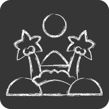 Simge vahası. Suudi Arabistan sembolüyle ilgili. Tebeşir stili. Basit dizayn edilebilir. Basit resimleme