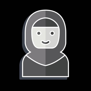 İkon Arap Kadınları. Suudi Arabistan sembolüyle ilgili. Parlak bir stil. Basit dizayn edilebilir. Basit resimleme