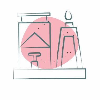 Simge yağı. Suudi Arabistan sembolüyle ilgili. Renkli Leke Biçimi. Basit dizayn edilebilir. Basit resimleme