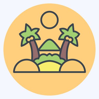 Simge vahası. Suudi Arabistan sembolüyle ilgili. renk arkadaşı stili. Basit dizayn edilebilir. Basit resimleme