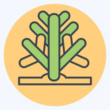 Icon Kaktüsü. Suudi Arabistan sembolüyle ilgili. renk arkadaşı stili. Basit dizayn edilebilir. Basit resimleme