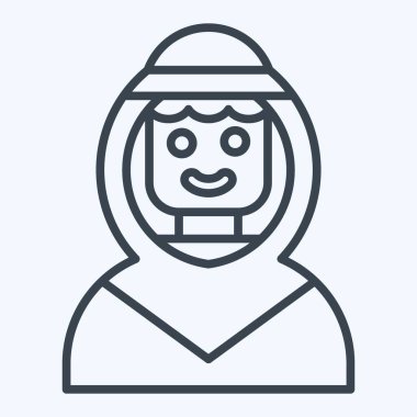 Simge Arap Adam. Suudi Arabistan sembolüyle ilgili. Sıra tarzı. Basit dizayn edilebilir. Basit resimleme