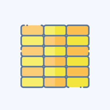 Simge Duvarı. Bina materyali sembolüyle ilgili. Karalama stili. Basit dizayn edilebilir. Basit resimleme