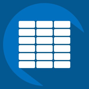 Simge Duvarı. Bina materyali sembolüyle ilgili. Uzun gölge tarzı. Basit dizayn edilebilir. Basit resimleme