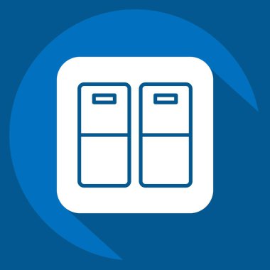 Simge Kapısı Işık Anahtarı. Bina materyali sembolüyle ilgili. Uzun gölge tarzı. Basit dizayn edilebilir. Basit resimleme