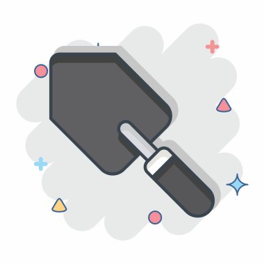 Simge Malafatı. Bina materyali sembolüyle ilgili. Çizgi roman. Basit dizayn edilebilir. Basit resimleme