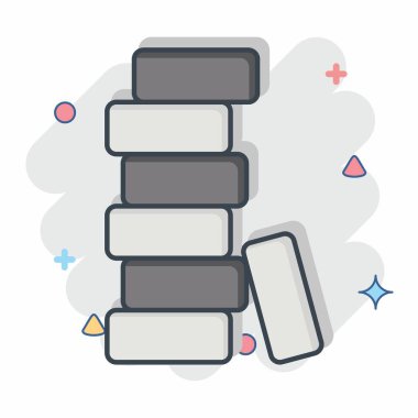 Simge Brick. Bina materyali sembolüyle ilgili. Çizgi roman. Basit dizayn edilebilir. Basit resimleme