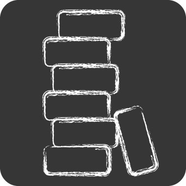 Simge Brick. Bina materyali sembolüyle ilgili. Tebeşir stili. Basit dizayn edilebilir. Basit resimleme