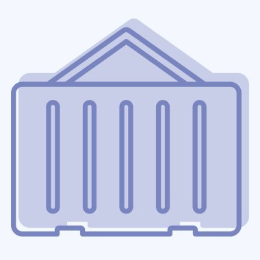 Simge Kutusu. Bina materyali sembolüyle ilgili. İki ton stili. Basit dizayn edilebilir. Basit resimleme