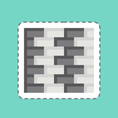 Çıkartma hattı Dış Duvar 'ı kesti. Bina materyali sembolüyle ilgili. Basit dizayn edilebilir. Basit resimleme