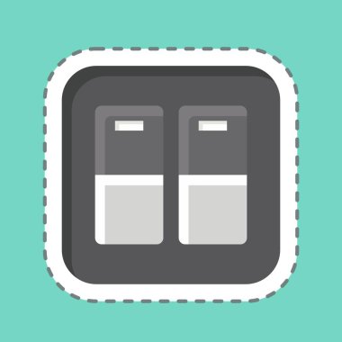 Çıkartma çizgisi, Kapı Işığı Anahtarı 'nı kesti. Bina materyali sembolüyle ilgili. Basit dizayn edilebilir. Basit resimleme