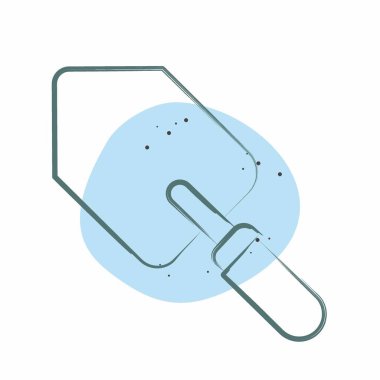 Simge Malafatı. Bina materyali sembolüyle ilgili. Renkli Leke Biçimi. Basit dizayn edilebilir. Basit resimleme