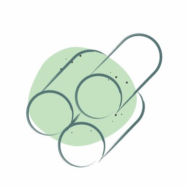 Simgesel materyal. Bina materyali sembolüyle ilgili. Renkli Leke Biçimi. Basit dizayn edilebilir. Basit resimleme