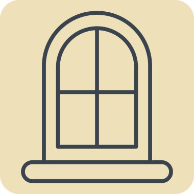 Simge Penceresi. Bina materyali sembolüyle ilgili. El çizimi tarzı. Basit dizayn edilebilir. Basit resimleme