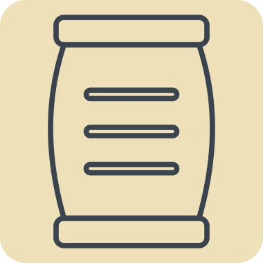 İkon çimento. Bina materyali sembolüyle ilgili. El çizimi tarzı. Basit dizayn edilebilir. Basit resimleme