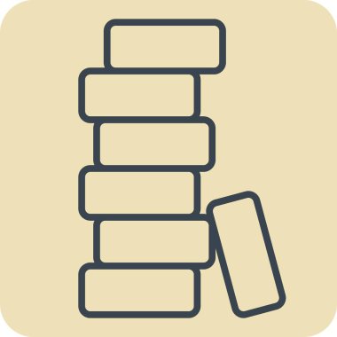 Simge Brick. Bina materyali sembolüyle ilgili. El çizimi tarzı. Basit dizayn edilebilir. Basit resimleme