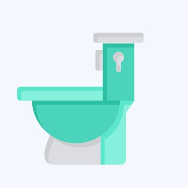 Simge Tuvaleti. Bina materyali sembolüyle ilgili. Düz stil. Basit dizayn edilebilir. Basit resimleme