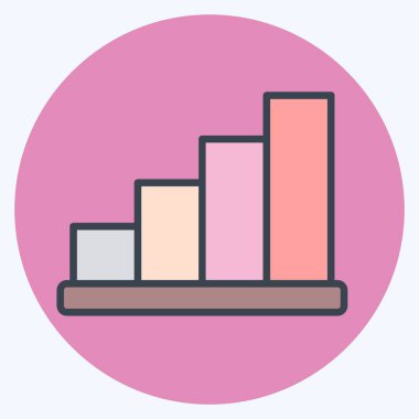 Simge Merdivenleri. Bina materyali sembolüyle ilgili. renk arkadaşı stili. Basit dizayn edilebilir. Basit resimleme