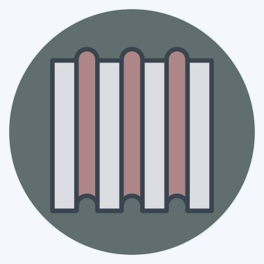 Simge Çelik Çarşaf. Bina materyali sembolüyle ilgili. renk arkadaşı stili. Basit dizayn edilebilir. Basit resimleme