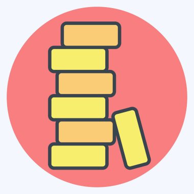 Simge Brick. Bina materyali sembolüyle ilgili. renk arkadaşı stili. Basit dizayn edilebilir. Basit resimleme