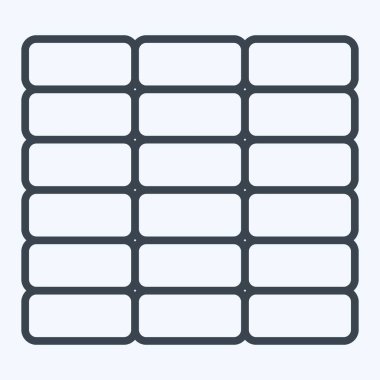 Simge Duvarı. Bina materyali sembolüyle ilgili. Sıra tarzı. Basit dizayn edilebilir. Basit resimleme