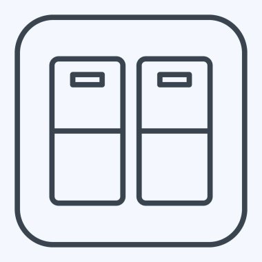 Simge Kapısı Işık Anahtarı. Bina materyali sembolüyle ilgili. Sıra tarzı. Basit dizayn edilebilir. Basit resimleme