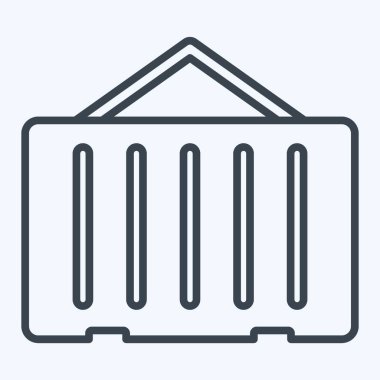 Simge Kutusu. Bina materyali sembolüyle ilgili. Sıra tarzı. Basit dizayn edilebilir. Basit resimleme