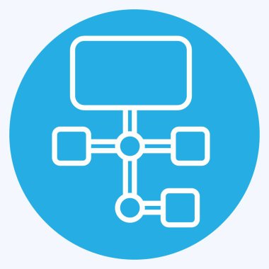 Simge Çalışma Akışı. İş Analizi sembolüyle ilgili. Mavi Gözler, basit tasarım düzenleyici. Basit resimleme
