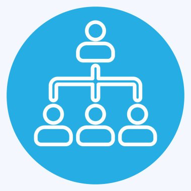 Simge Örgütü. İş Analizi sembolüyle ilgili. Mavi Gözler, basit tasarım düzenleyici. Basit resimleme