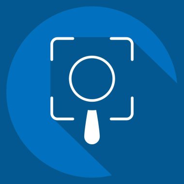 Simge dürbünü. İş Analizi sembolüyle ilgili. Uzun gölge tarzı basit tasarım düzenlenebilir. Basit resimleme