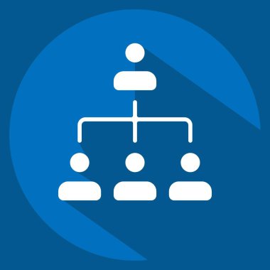 Simge Örgütü. İş Analizi sembolüyle ilgili. Uzun gölge tarzı basit tasarım düzenlenebilir. Basit resimleme