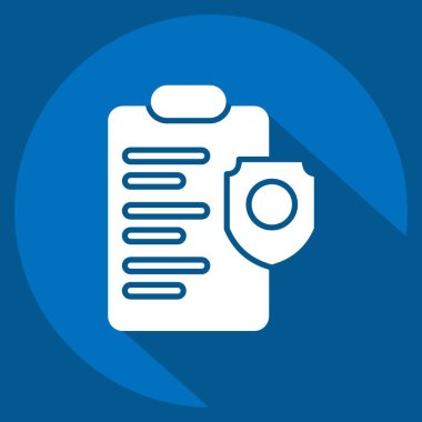 Simge Politikası. İş Analizi sembolüyle ilgili. Uzun gölge tarzı basit tasarım düzenlenebilir. Basit resimleme