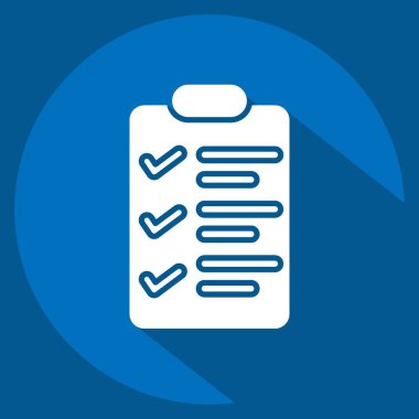 Simge Kontrol Listesi. İş Analizi sembolüyle ilgili. Uzun gölge tarzı basit tasarım düzenlenebilir. Basit resimleme