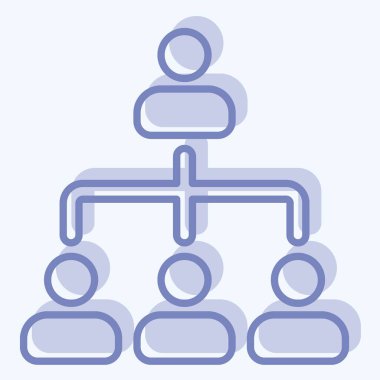 Simge Örgütü. İş Analizi sembolüyle ilgili. İki tonlu basit tasarım düzenlenebilir. Basit resimleme