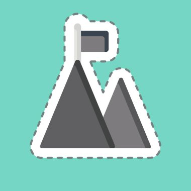 Çıkartma çizgisi Gol 'u kesti. İş Analizi sembolüyle ilgili. Basit dizayn edilebilir. Basit resimleme