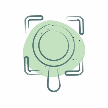 Simge dürbünü. İş Analizi sembolüyle ilgili. Renk Beneği Biçimi Basit Tasarım Düzenlenebilir. Basit resimleme