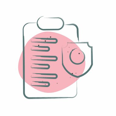 Simge Politikası. İş Analizi sembolüyle ilgili. Renk Beneği Biçimi Basit Tasarım Düzenlenebilir. Basit resimleme