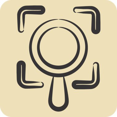 Simge dürbünü. İş Analizi sembolüyle ilgili. El çizimi basit tasarım düzenlenebilir. Basit resimleme