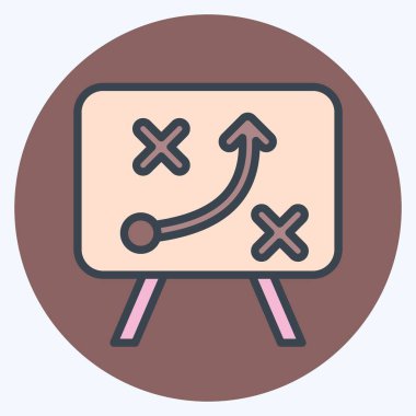 Simge Stratejisi. İş Analizi sembolüyle ilgili. renk eşi biçimi basit tasarım düzenlenebilir. Basit resimleme