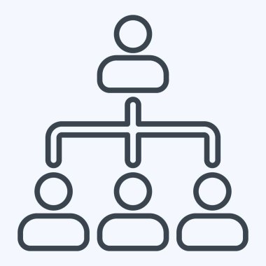 Simge Örgütü. İş Analizi sembolüyle ilgili. satır biçimi basit tasarım düzenlenebilir. Basit resimleme