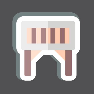 Çıkartma Katlama Masası. Kamp sembolüyle ilgili. Basit dizayn edilebilir. Basit resimleme