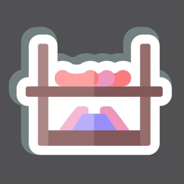 Çıkartma Kampı Izgarası. Kamp sembolüyle ilgili. Basit dizayn edilebilir. Basit resimleme